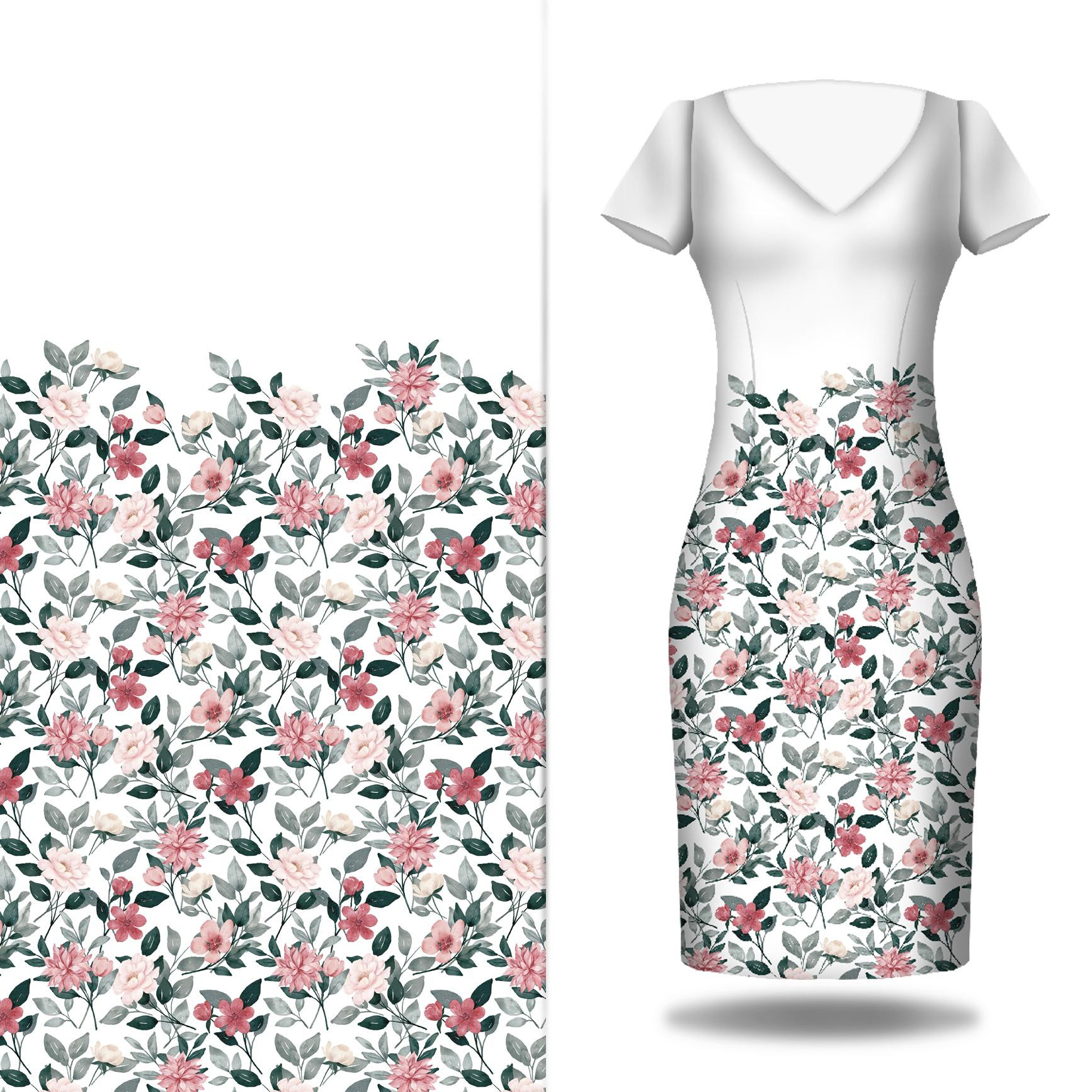 BEAUTIFUL FLOWERS - Kleid-Panel Baumwoll Musselin