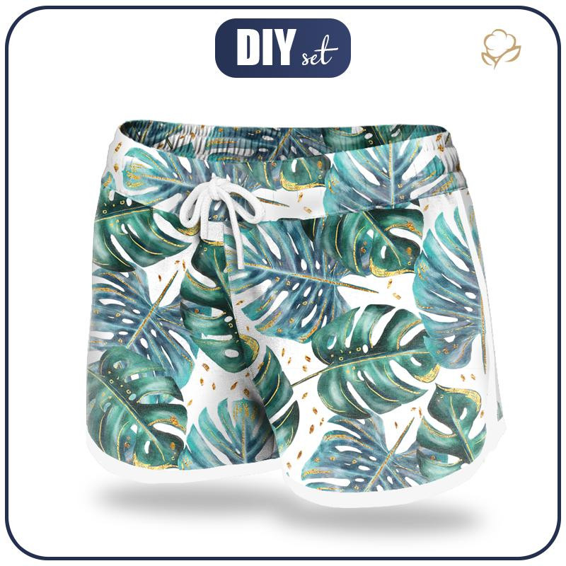 Damen Badeshorts - MONSTERA Ms. 4 / weiß - Nähset