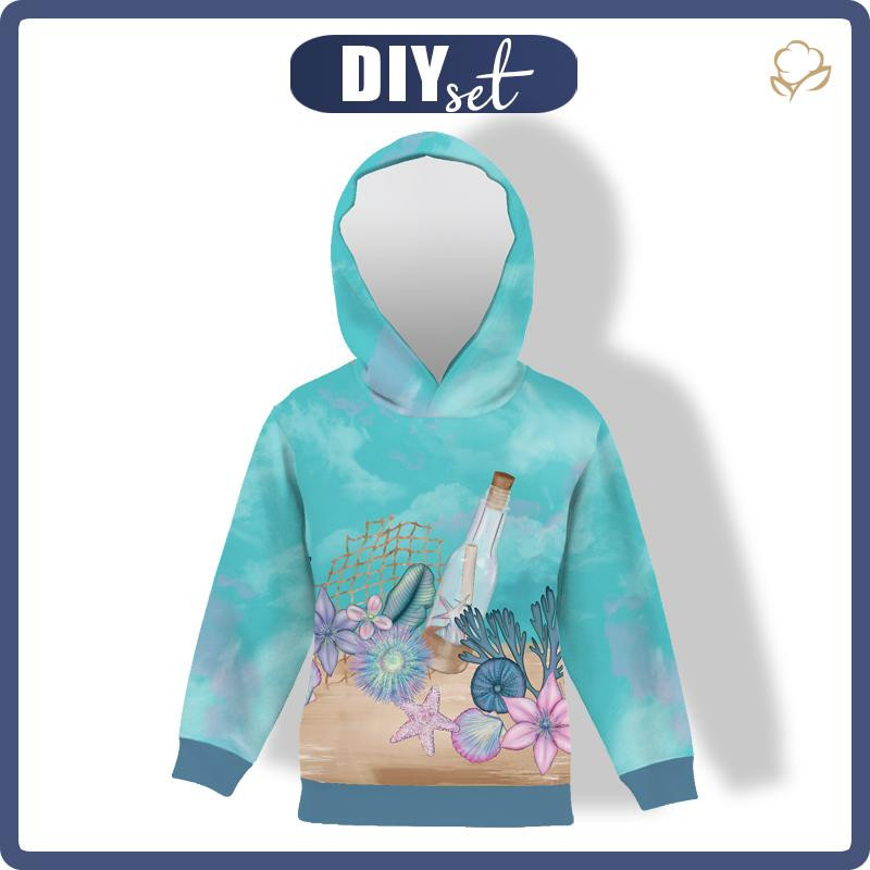 KINDER HOODIE (ALEX) - BRIEF IN DER FLASCHE (WASSERWELT) - Nähset