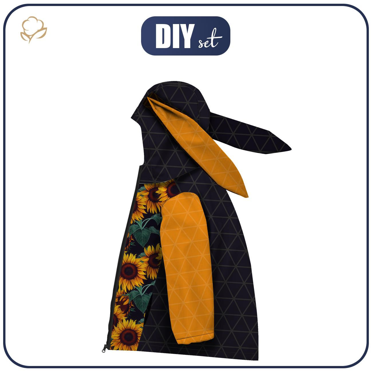 KINDERJACKE BUNNY (ZOE) - GEMALTE SONNENBLUMEN M. 1 - Nähset