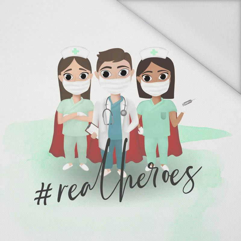 REAL HEROES / weiß - Paneel Wasserabweisende Webware