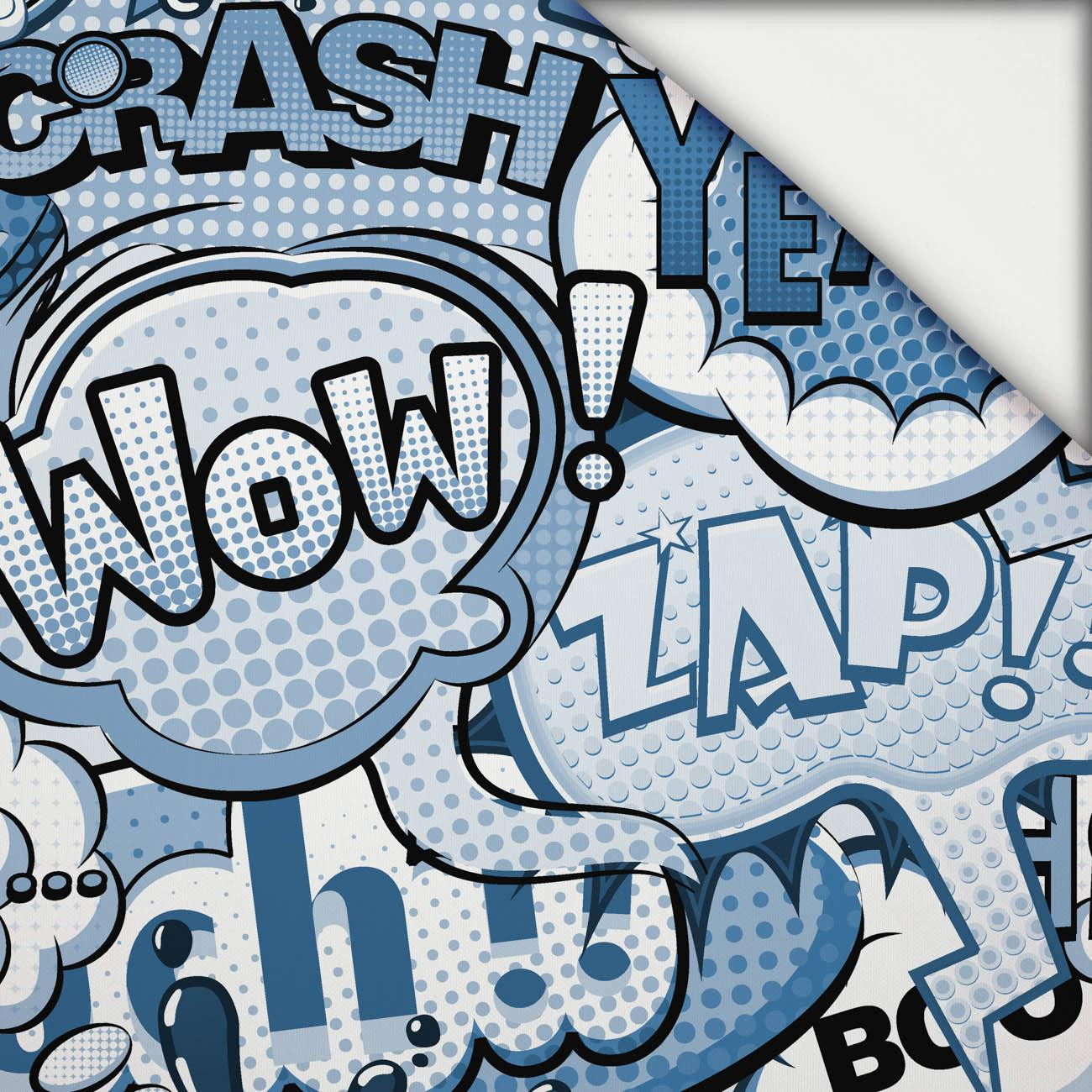 COMICS (CLASSIC BLUE) - leichte Maschenware angeraut