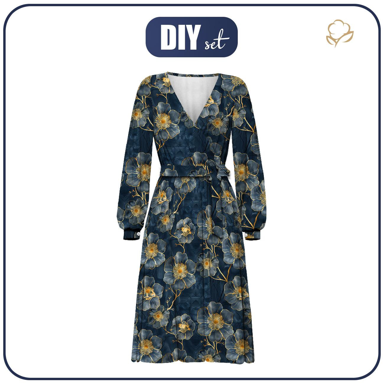 WICKEL MIDI KLEID (BIANCA) -  FLOWERS wz.20 - Nähset