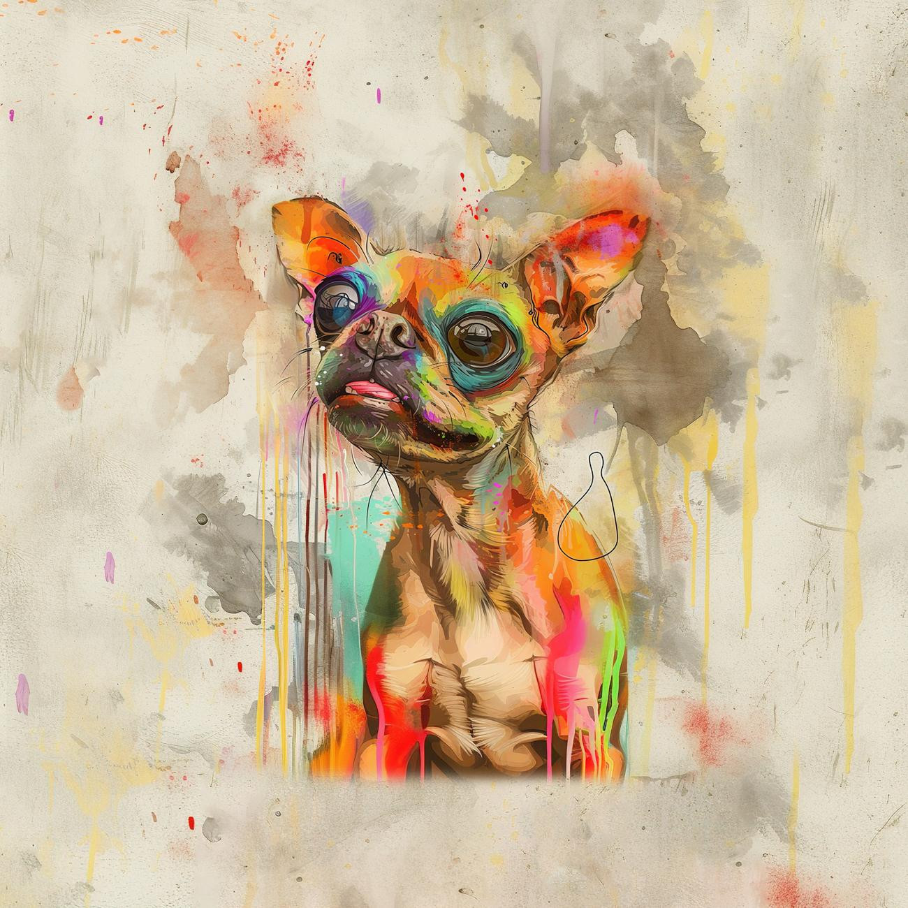 CRAZY LITTLE DOG - Paneel (75cm x 80cm)