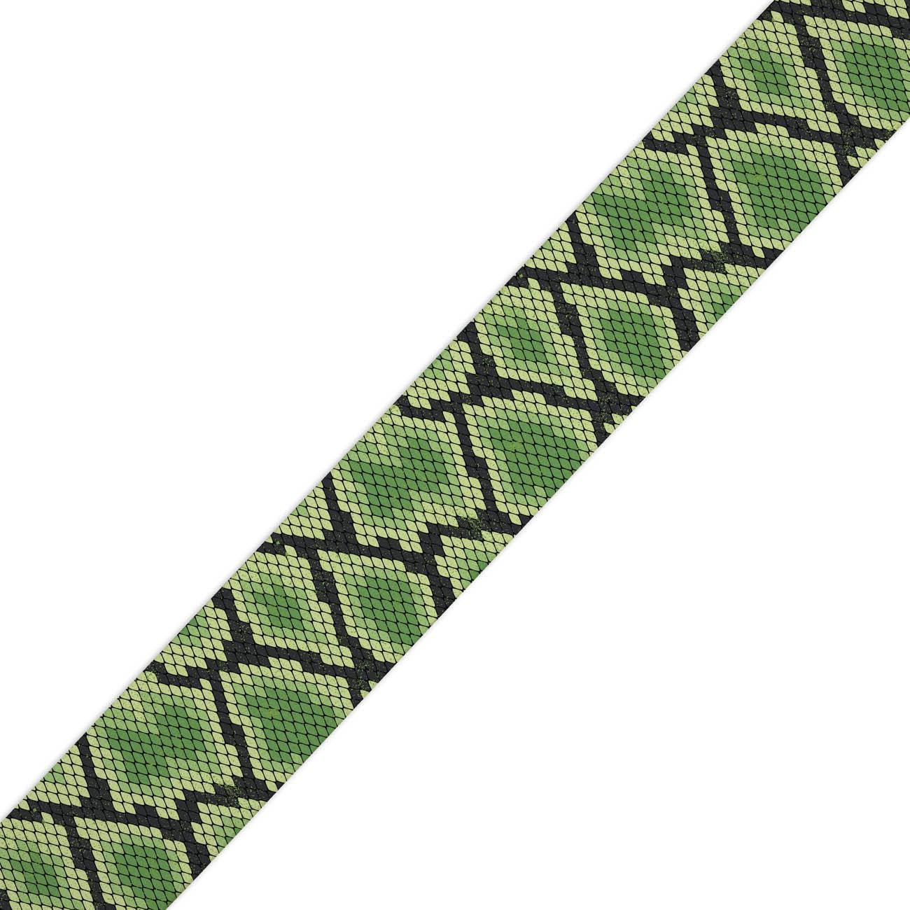 Gewebte Gummiband mit Aufdruck - SCHLANGENHUT M. 2 / grün / Größe nach Wahl