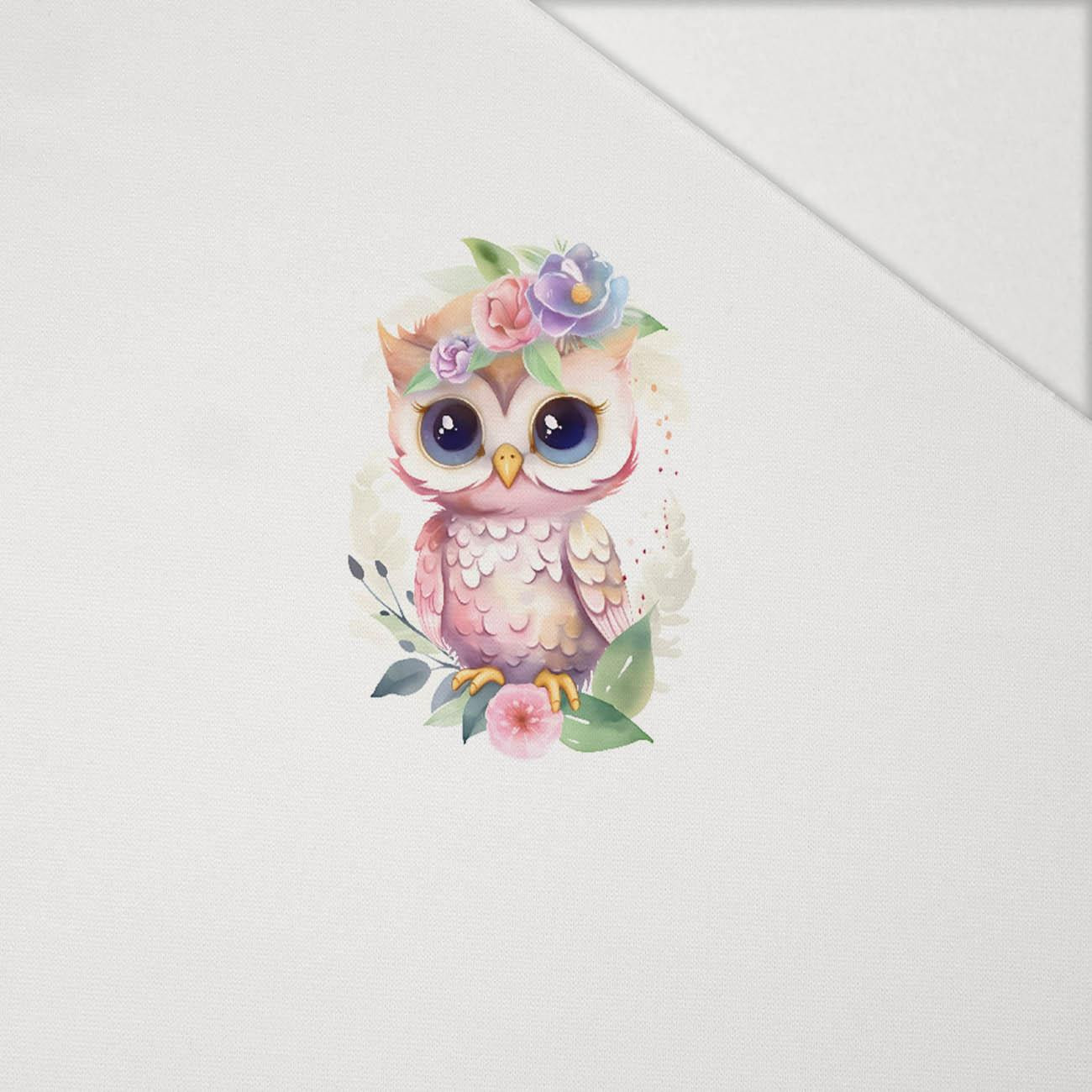 BABY OWL - Paneel (75cm x 80cm) Hydrophober angerauter Wintersweat