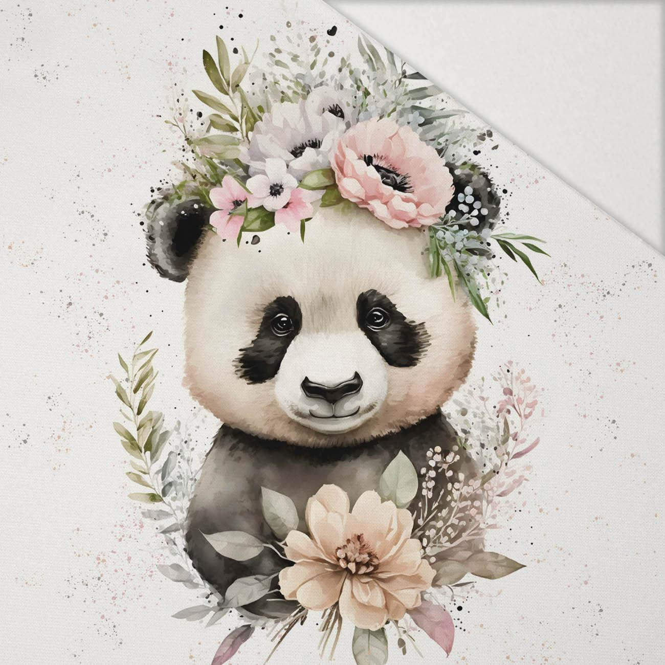 BABY PANDA - Paneel (60cm x 50cm) Hydrophober angerauter Wintersweat