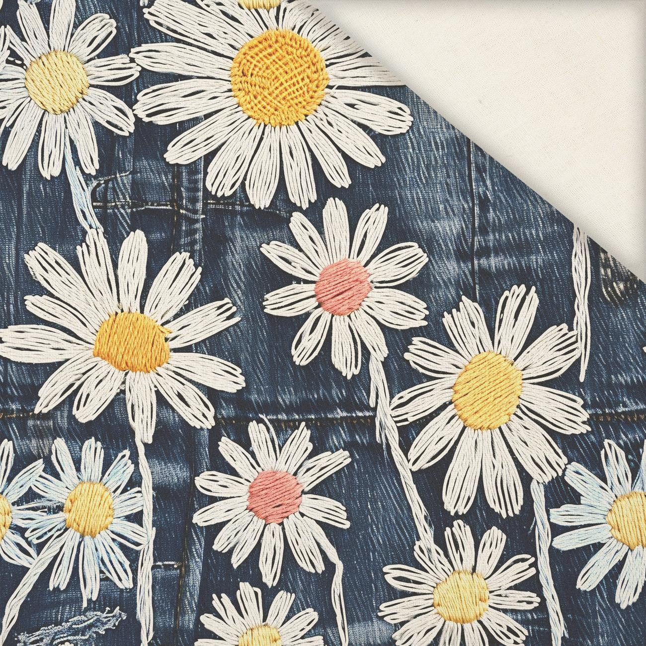 DAISIES DENIM IMITATION M. 1- Slub Weave