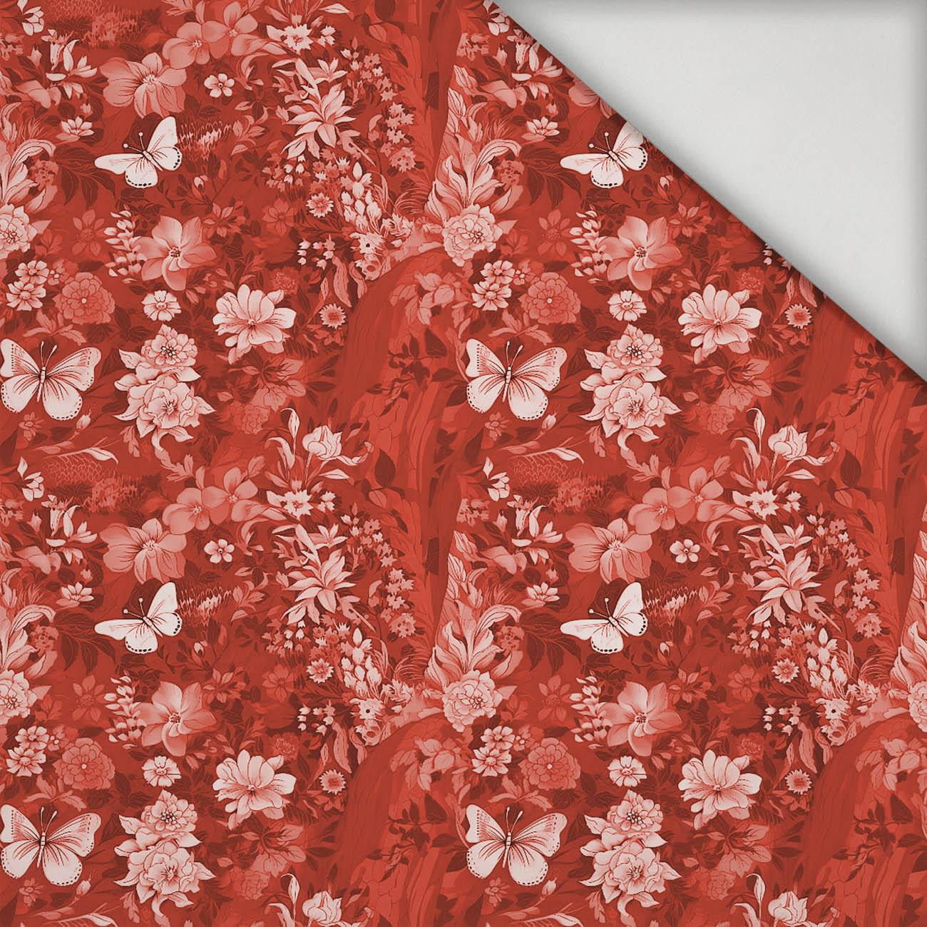 LUSCIOUS RED / FLOWERS - Lycra 300g