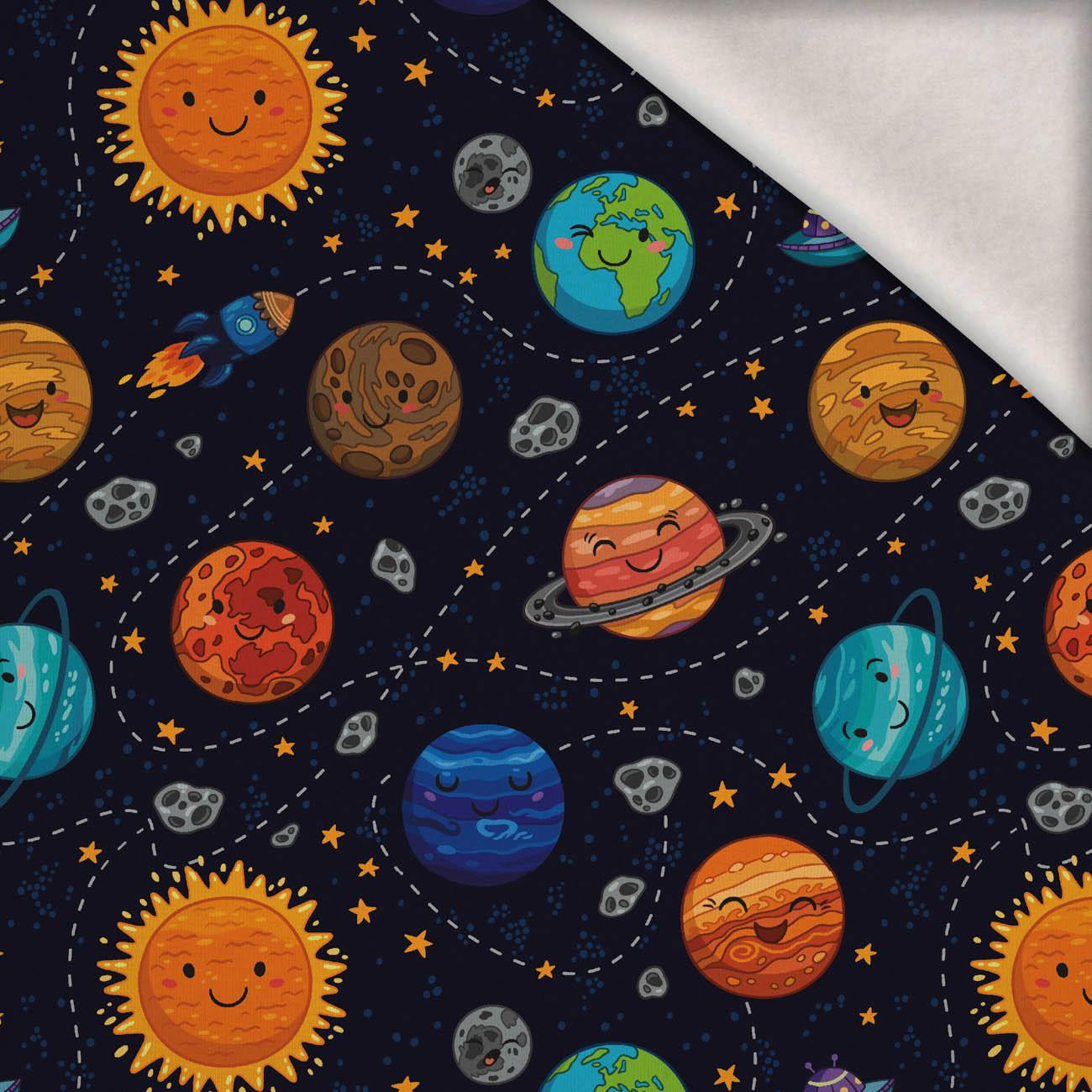 PLANETEN - Wintersweat angeraut mit Elastan ITY