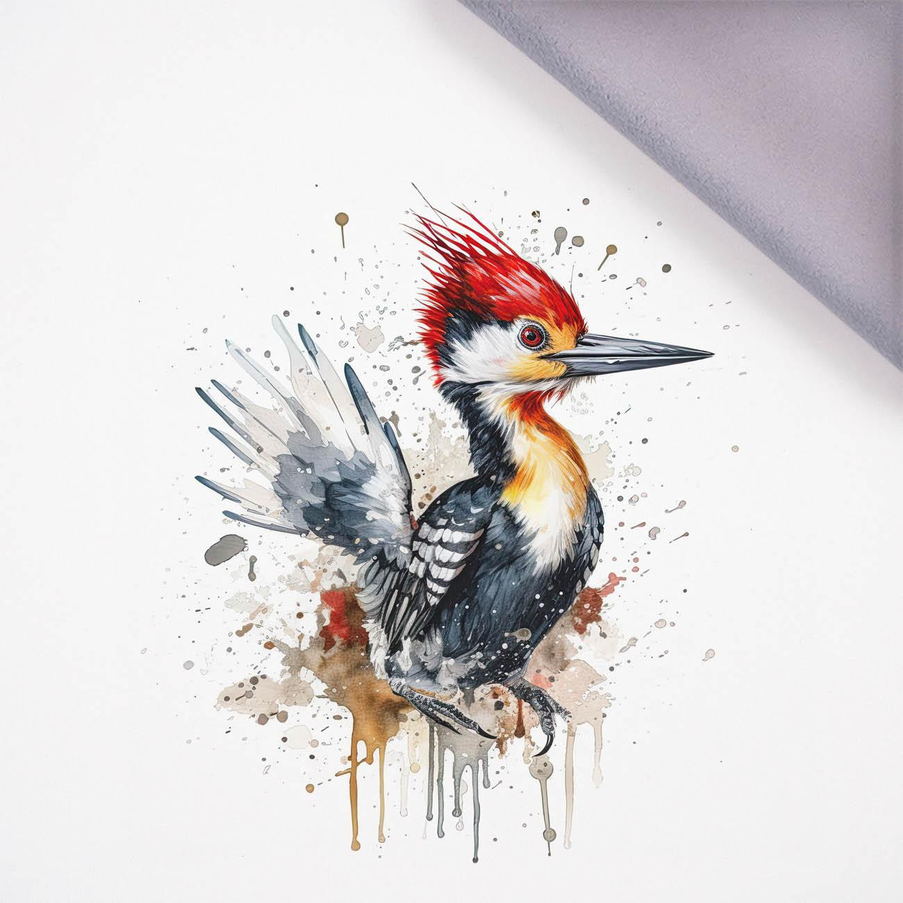 WATERCOLOR WOODPECKER - Paneel (75cm x 80cm) Softshell 