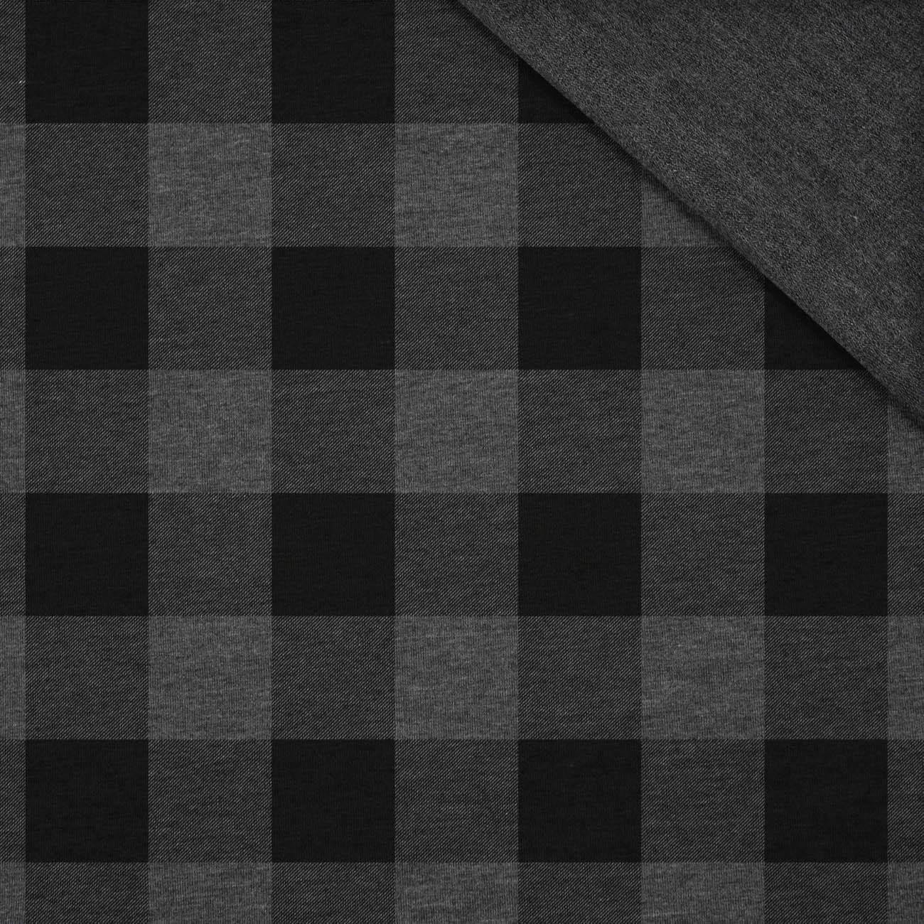 VICHY GITTER SCHWARZ  / graphit - Sommersweat