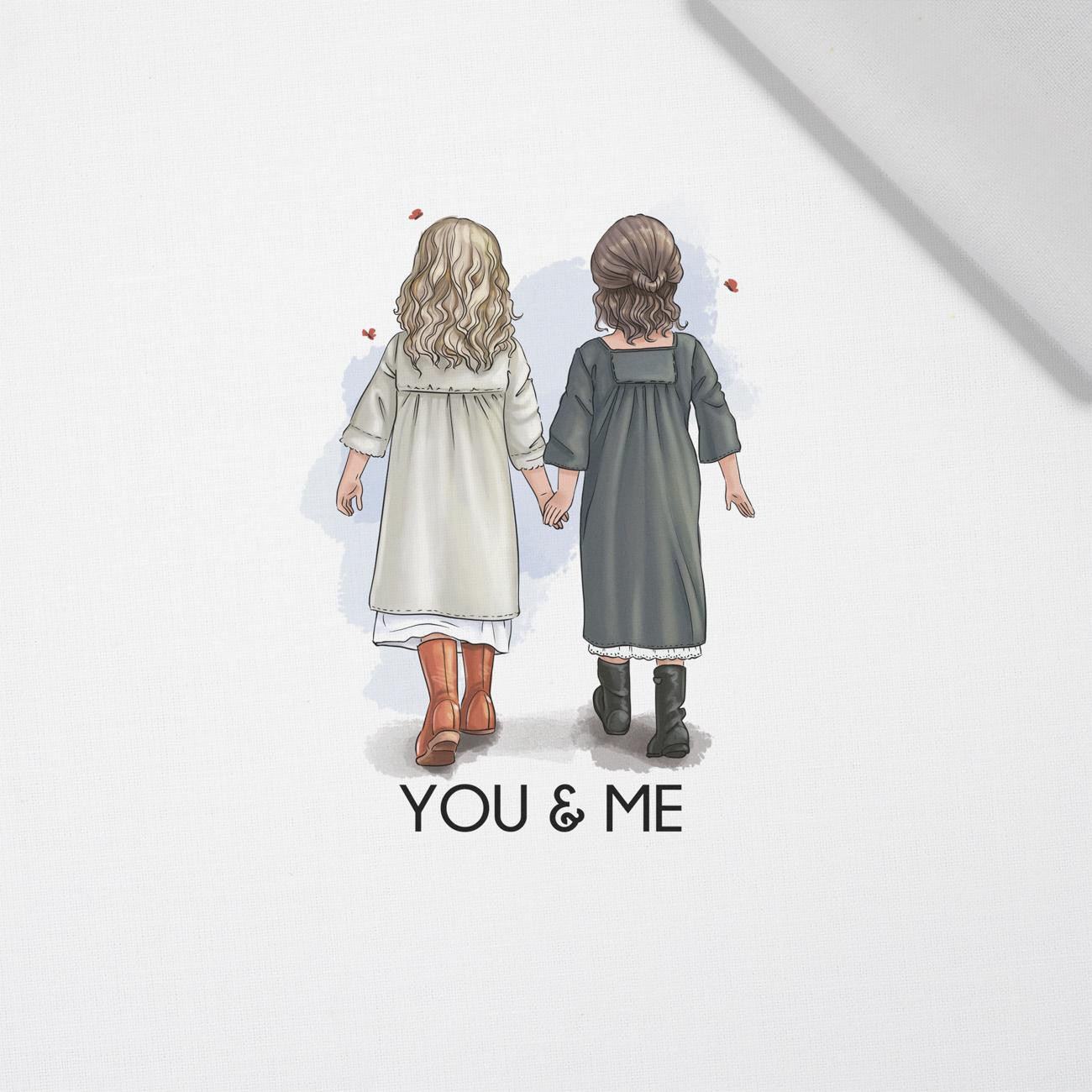 YOU & ME / girls - Paneel (60cm x 50cm)  Baumwoll Webware