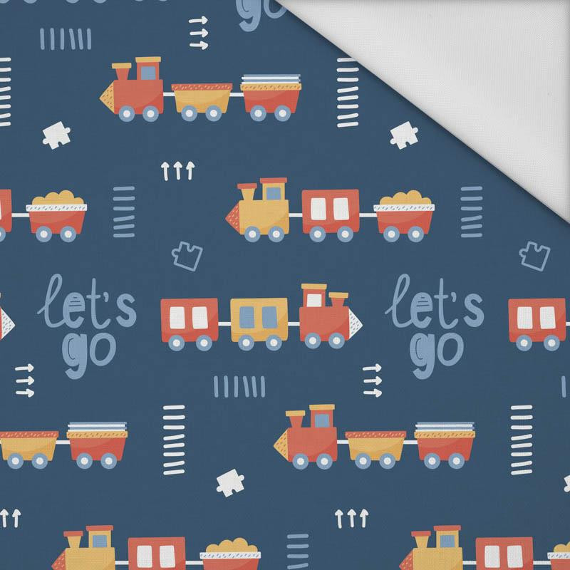 LOKOMOTIVEN (LET’S GO) / dunkelblau (ADVENTURE BEGINS) - Wasserabweisende Webware