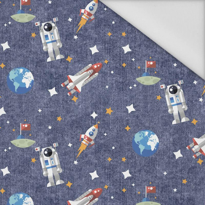 IM WELTRAUM m. 2 (WELTRAUMEXPEDITION) / ACID WASH DUNKELBLAU - Wasserabweisende Webware