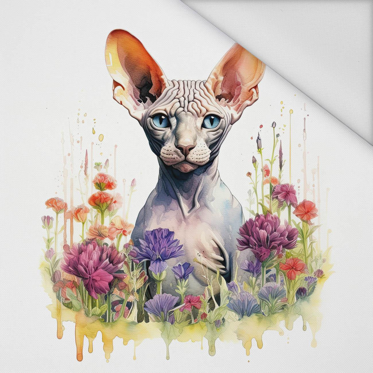 WATERCOLOR SPHINX - Paneel (75cm x 80cm) Wasserabweisende Webware