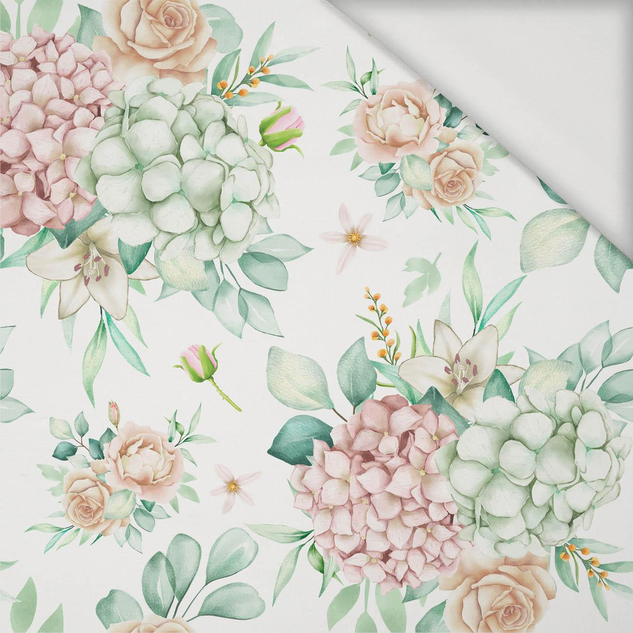 Hortensien / weiß - Viskose Jersey