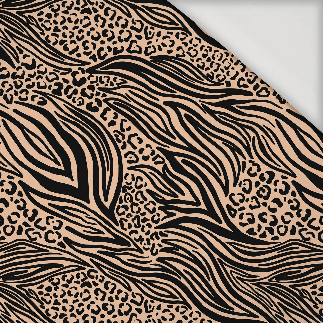 ANIMALS MIX / BEIGE - Viskose Jersey