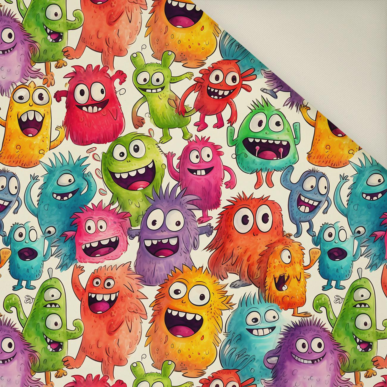 FUNNY MONSTERS M. 3- Polster- Velours