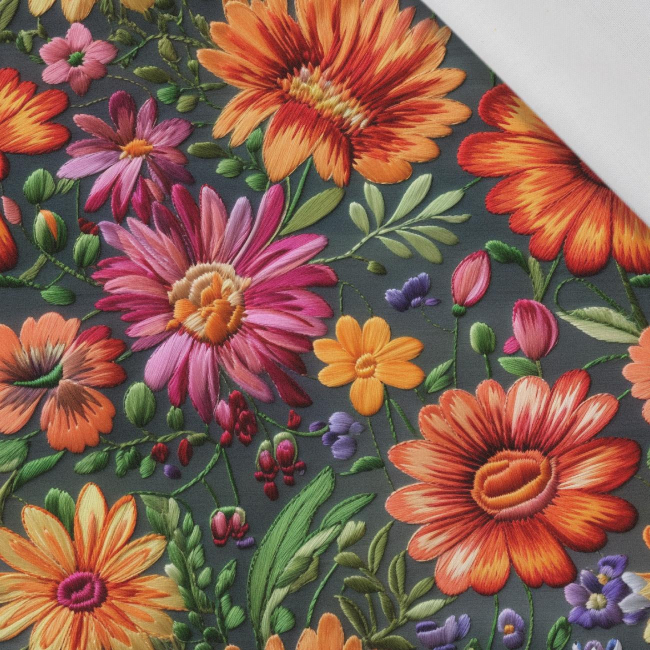 FLOWERS 3D M. 2 - Baumwoll Webware