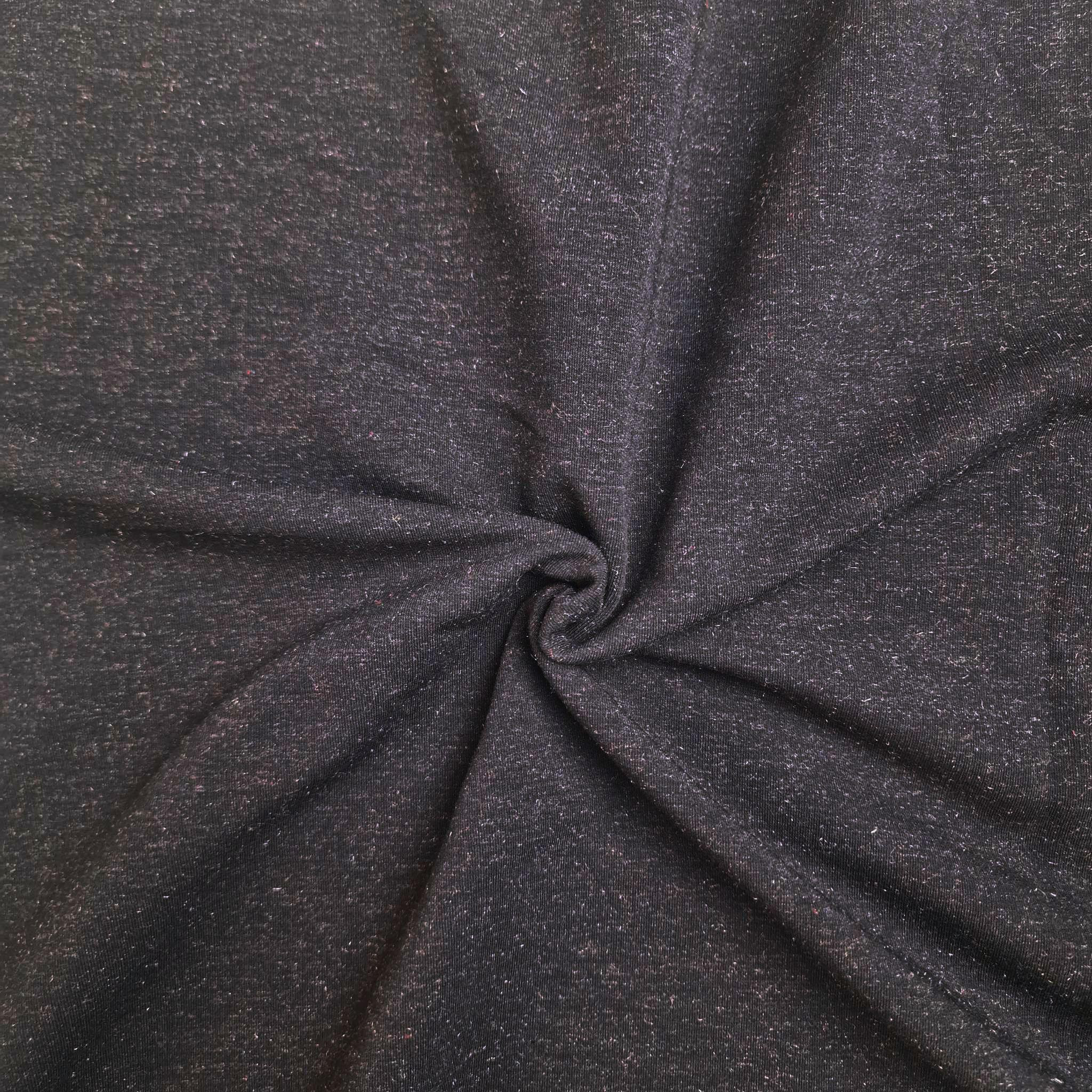 SCHWARZ MIT LUREX-FADEN - Baumwolle Wintersweat angeraut mit Elastan 250g