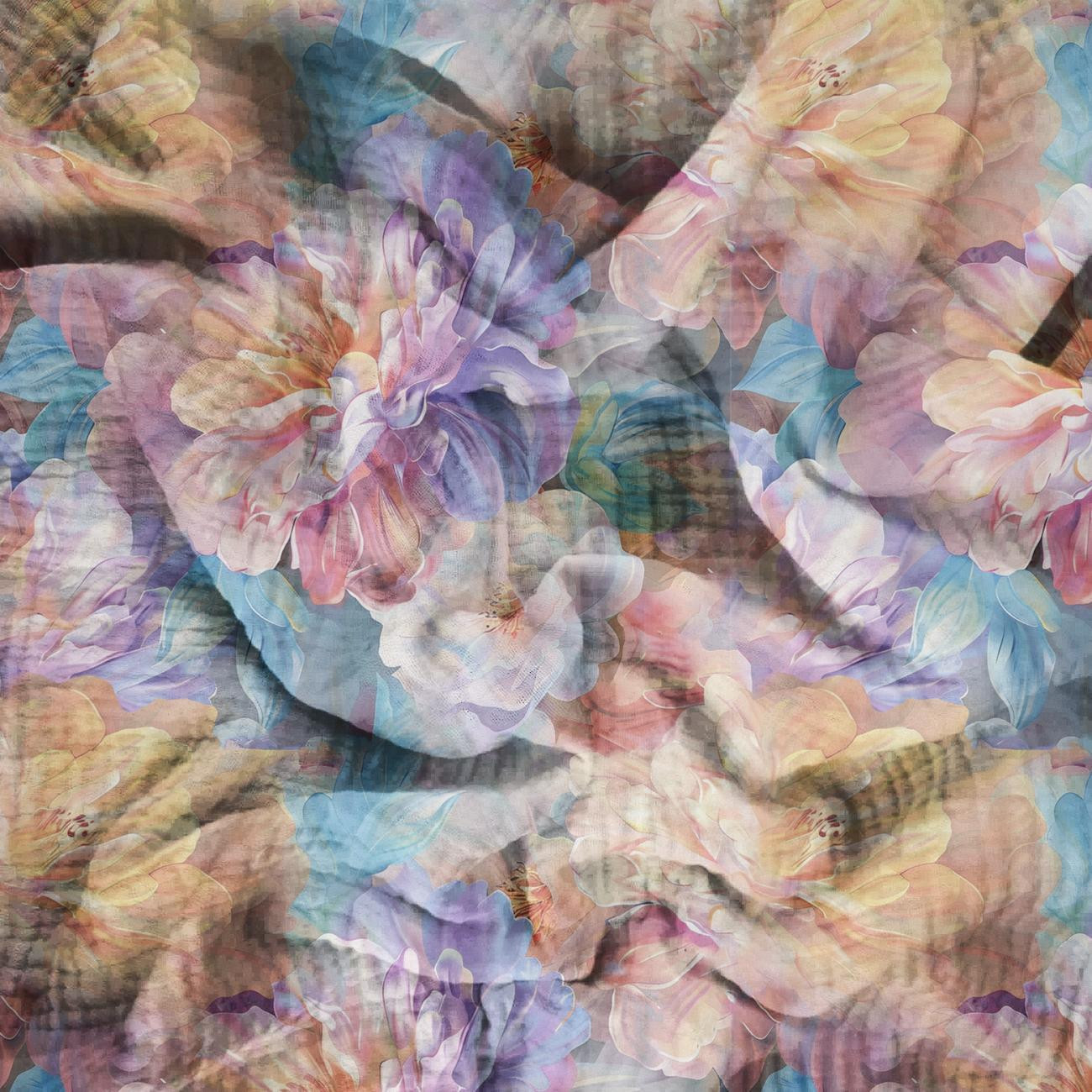 PASTEL FLOWERS WZ.19 - Baumwoll Musselin