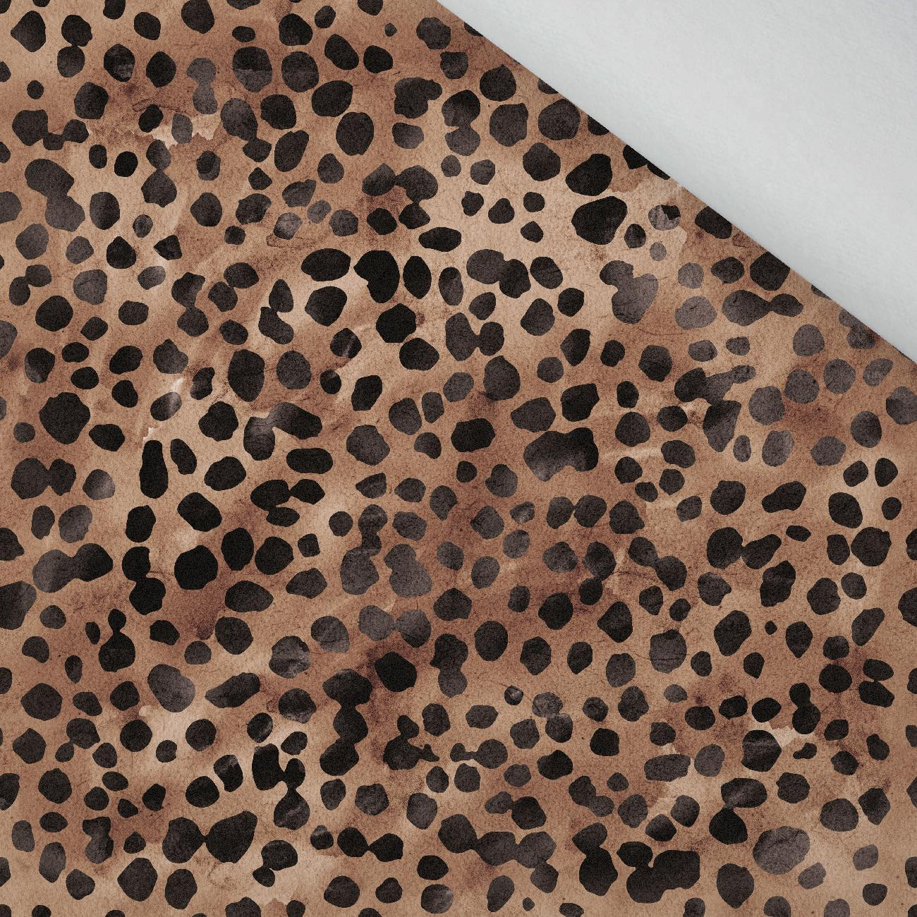 ANIMAL SPOTS/ Mocha Mousse  - leichte Maschenware angeraut