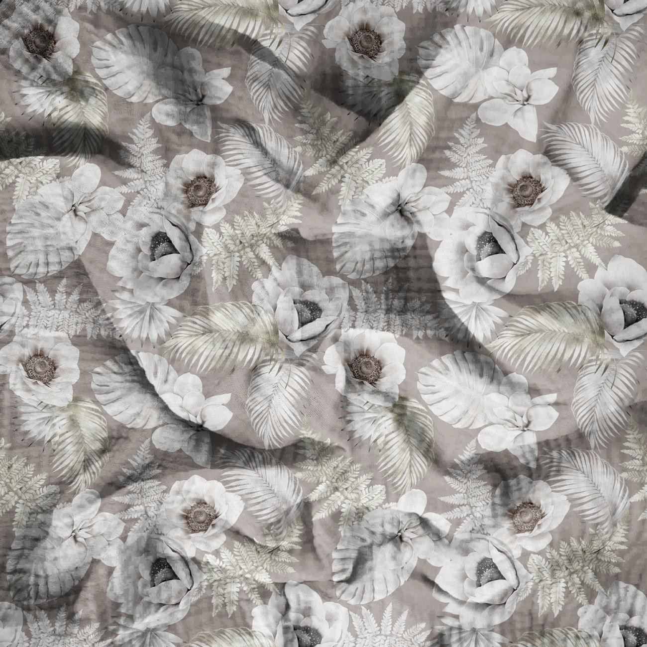 WHITE FLOWERS Ms. 3 - Baumwoll Musselin