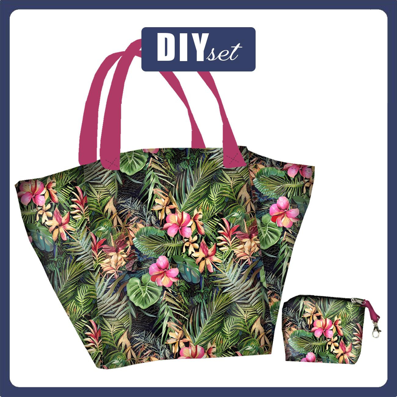 XL Tasche mit Utensilientasche 2 in 1 - WILD JUNGLE wz.2- Nähset