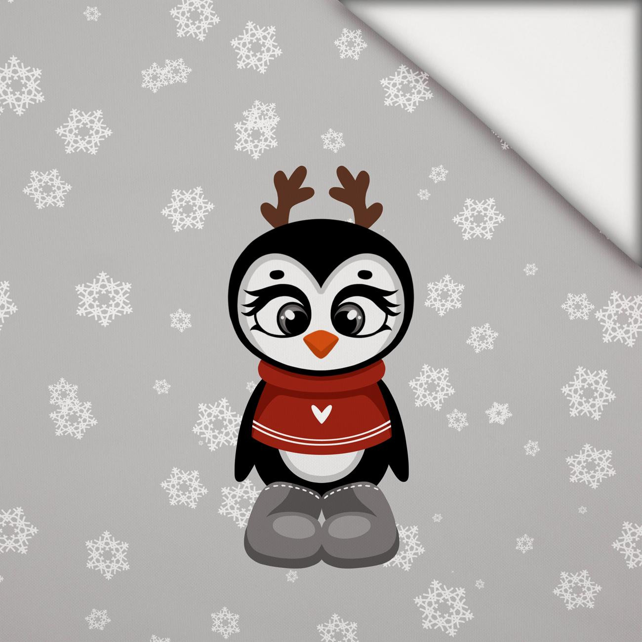 WINTER ANIMALS wz.7 - Paneel (60cm x 50cm) leichte Maschenware angeraut