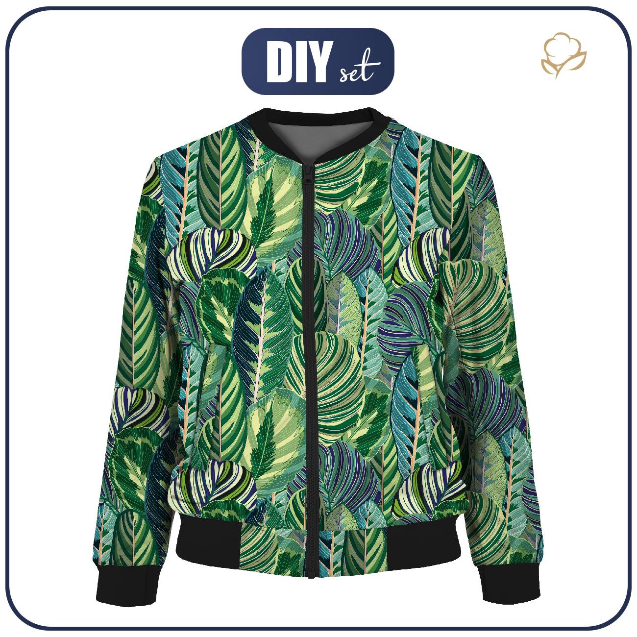 DAMEN BOMBERJACKE (KAMA) - GRÜNER DSCHUNGEL Ms. 1 (VINTAGE) - Nähset L