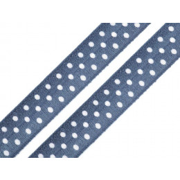 Schrägband elastisch 20mm mit Punkten - navy