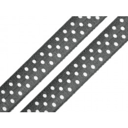 Schrägband elastisch 20mm mit Punkten - schwarz