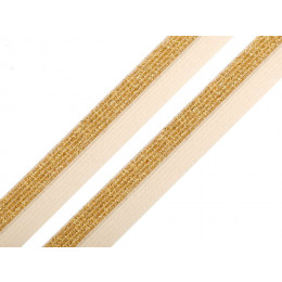 Schrägband elastisch mit Lurex 17mm - gold