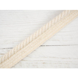 Zierschnur aus Baumwolle – mit Band zum Einnähen -  natural