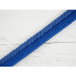 Zierschnur aus Baumwolle – mit Band zum Einnähen -   blau