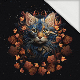 ANIMALS MANDALA wz.3 (CAT) - Paneel (75cm x 80cm) Sommersweat mit Elastan ITY