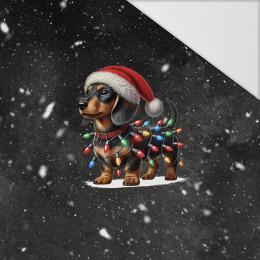 CHRISTMAS DOG M. 3 - Paneel (60cm x 50cm) leichte Maschenware angeraut