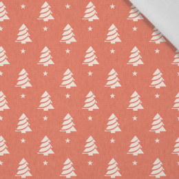 WEIHNACHTSBÄUME MIT STERNEN / orange - Baumwoll Webware