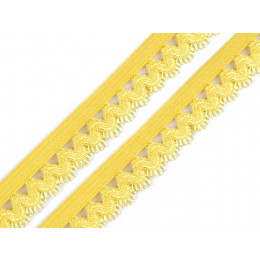 Gummi Spitzenband  15 mm - gelb