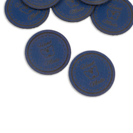 Hand Made Label - Schmetterling Durchmesser 3 cm - dunkelblau