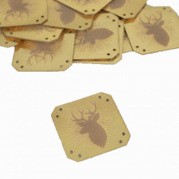 Deer Label - 3,2x3,2 cm - gold