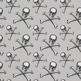 SCHÄDEL UND KNOCHEN - Baumwoll Webware