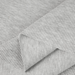 Strickware gerippt - MELANGE HELLGRAU (D-20) 