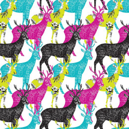 BUNTE HIRSCHE - Baumwoll Webware