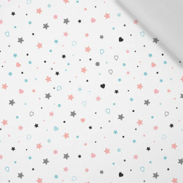 STERNE UND HERZEN (PASTELL - HIMMEL) - Baumwoll Webware