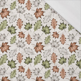 WALD BLÄTTER  ms. 1 / beige  - bio single jerset mit Elastan Sommersweat