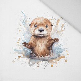WATERCOLOR BABY OTTER - Paneel (75cm x 80cm) Panama 220g