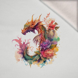 WATERCOLOR DRAGON MS. 2 - Paneel (60cm x 50cm) Wintersweat angeraut mit Elastan ITY