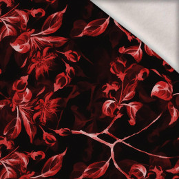 50cm APFELBLÜTE Ms. 1 (rot) / schwarz  - Wintersweat angeraut mit Elastan ITY